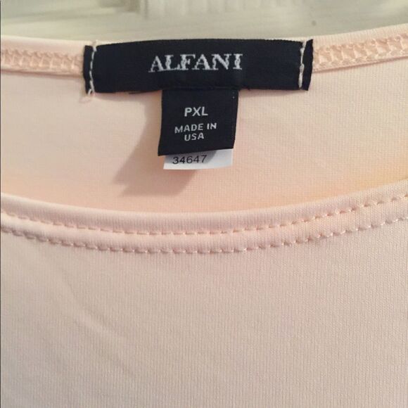 Peach Alfani Sleeveless Top with Shirring Ruching on Both Sides NWOT XLP - Picture 3 of 4